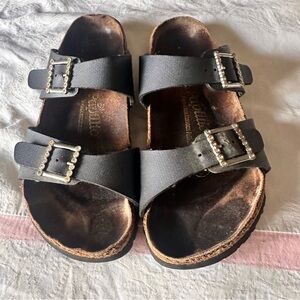 Birkenstock Papillio Black faux Leather Sandals